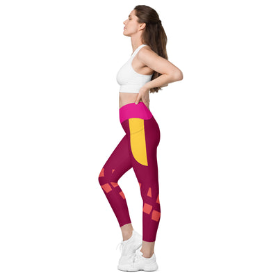 Crossover leggings with pockets