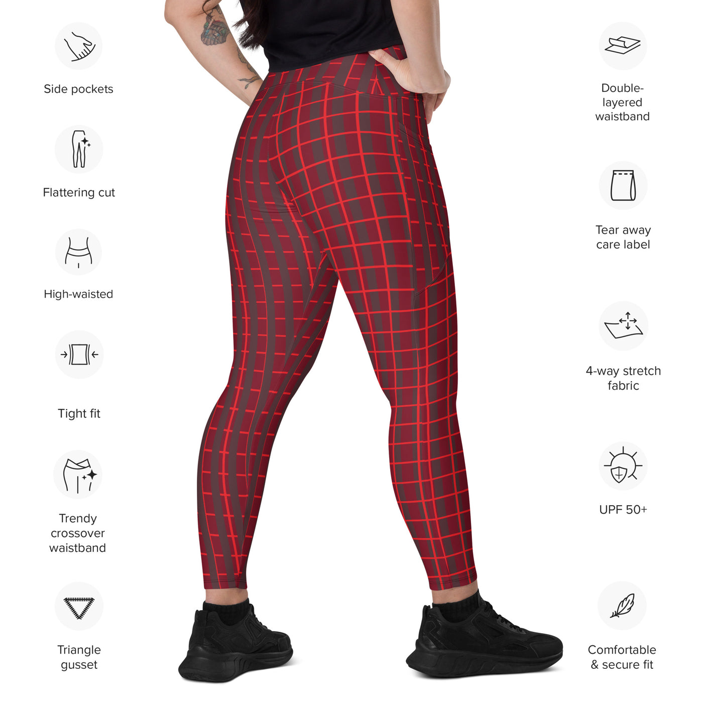 Crossover leggings with pockets