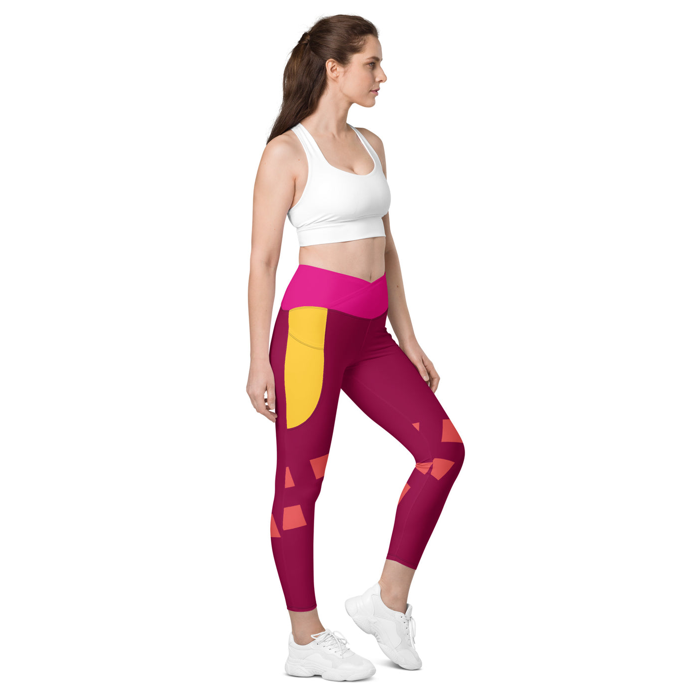 Crossover leggings with pockets