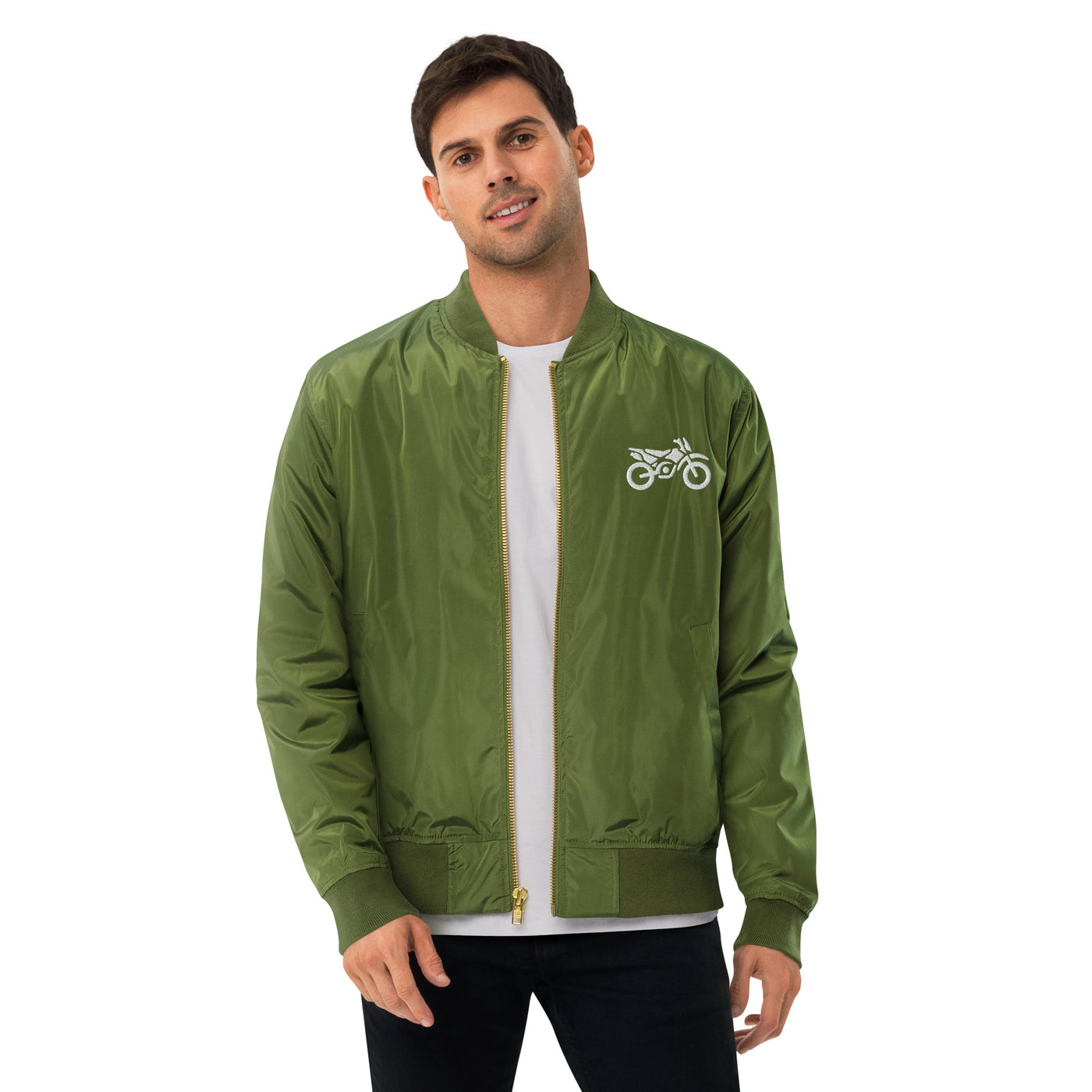 Premium recycled bomber jacket motorcycle