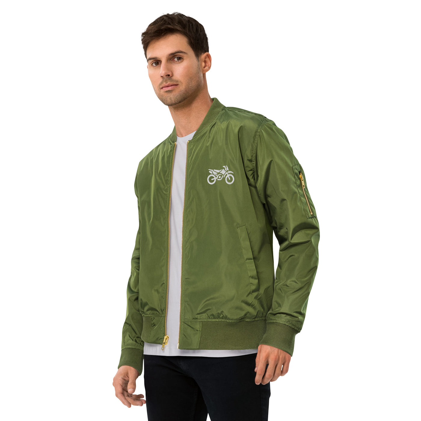 Premium recycled bomber jacket motorcycle