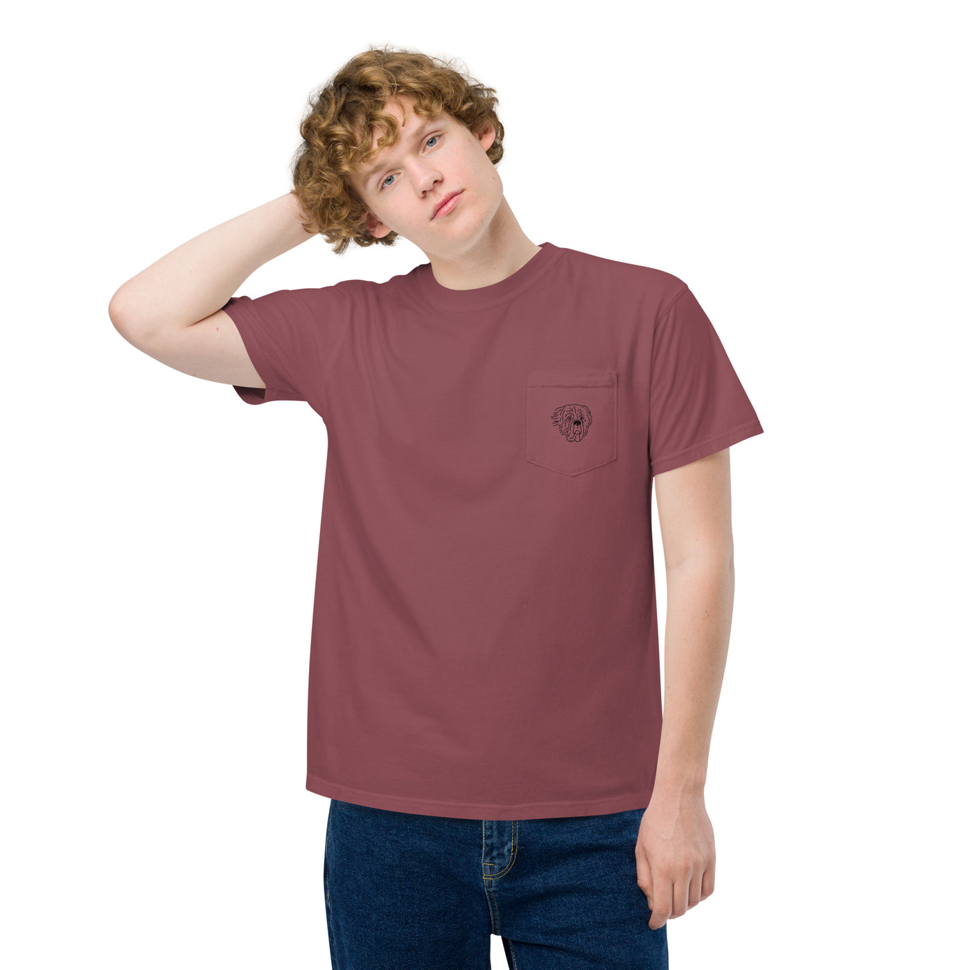 Unisex garment-dyed pocket t-shirt