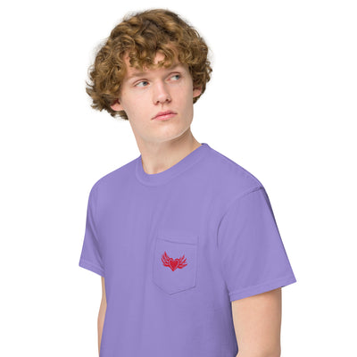 Unisex garment-dyed pocke heart t-shirt