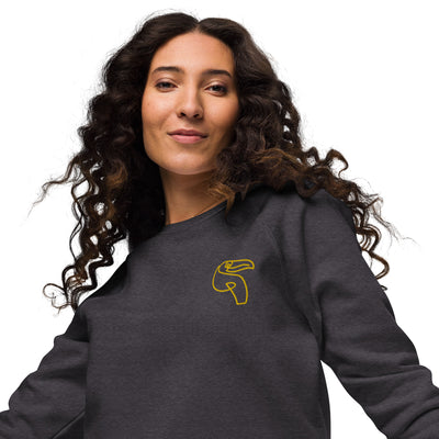 Unisex organic raglan sweatshirt