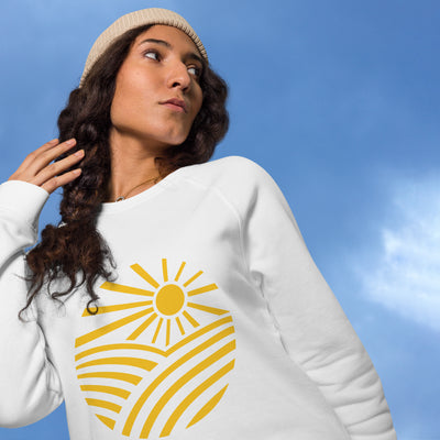 Unisex organic raglan sun sweatshirt