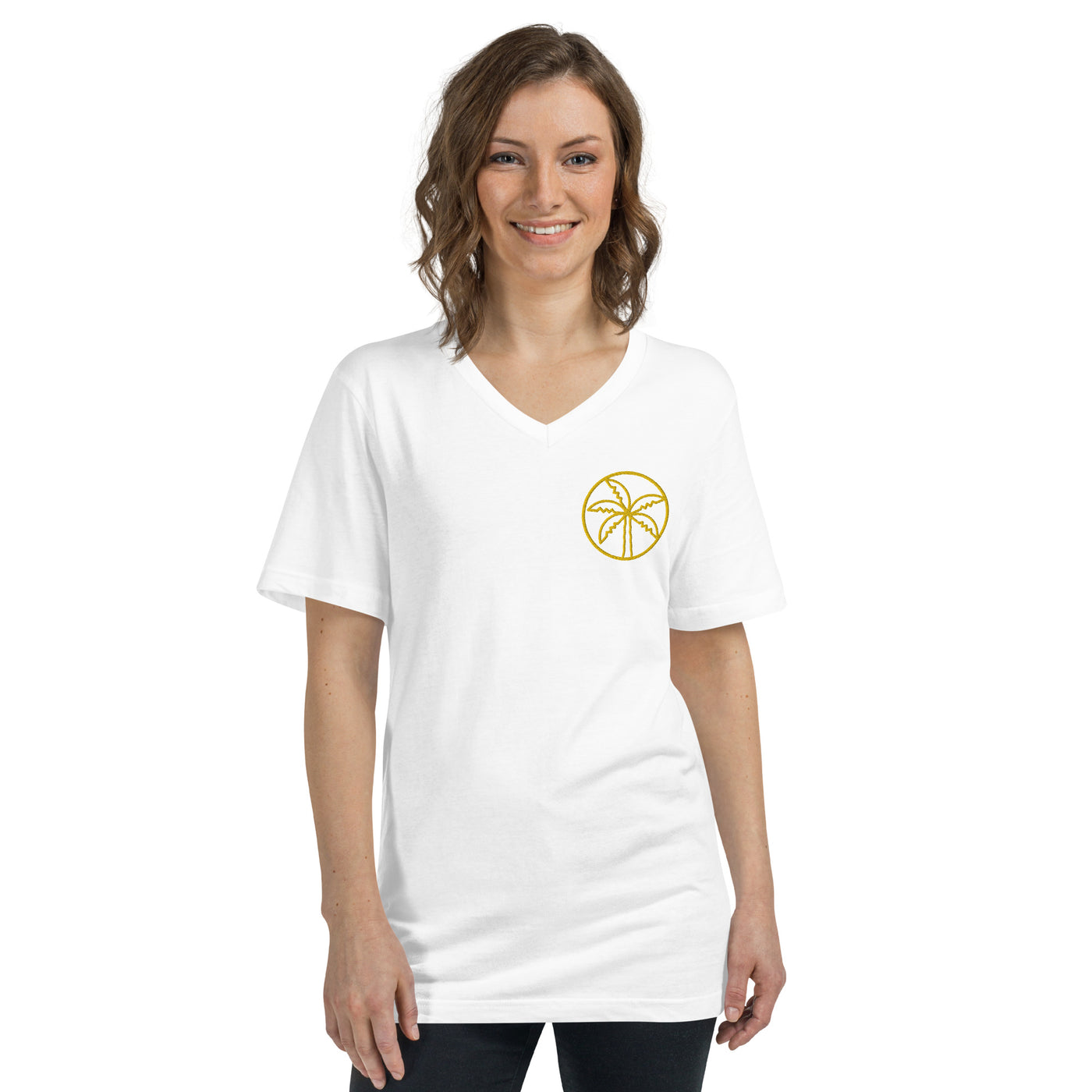 Unisex Short Sleeve V-Neck Palm T-Shirt