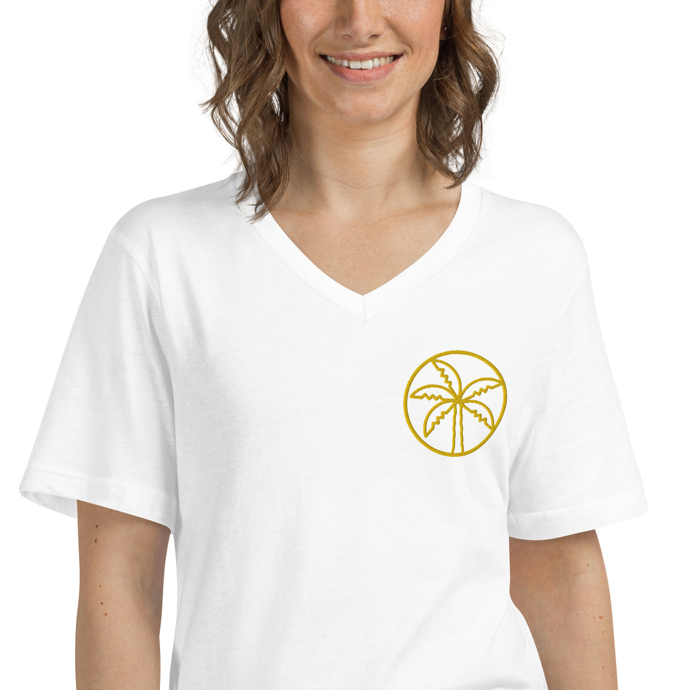 Unisex Short Sleeve V-Neck Palm T-Shirt