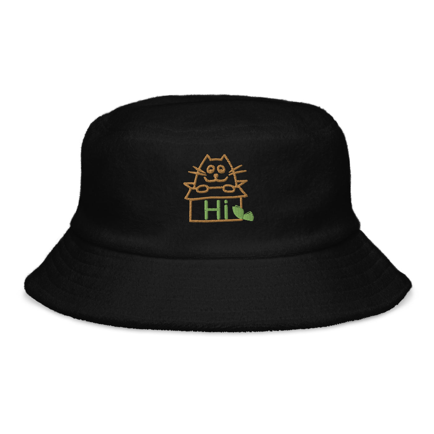 Unstructured terry cloth bucket hat