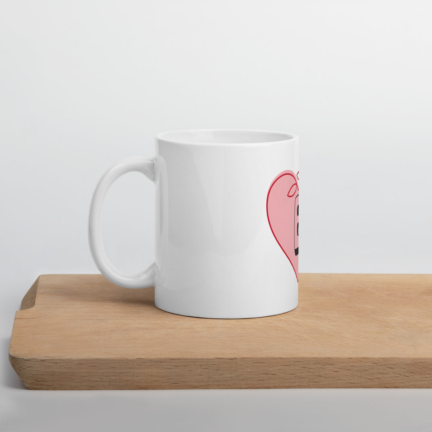 White glossy mug