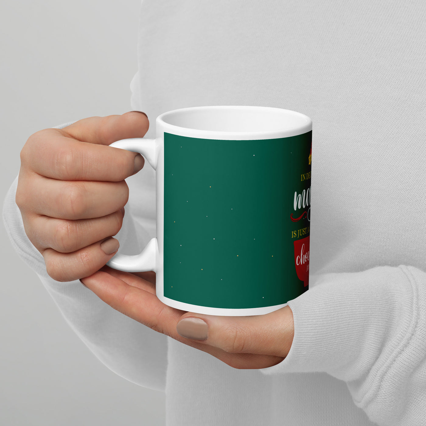 White glossy mug