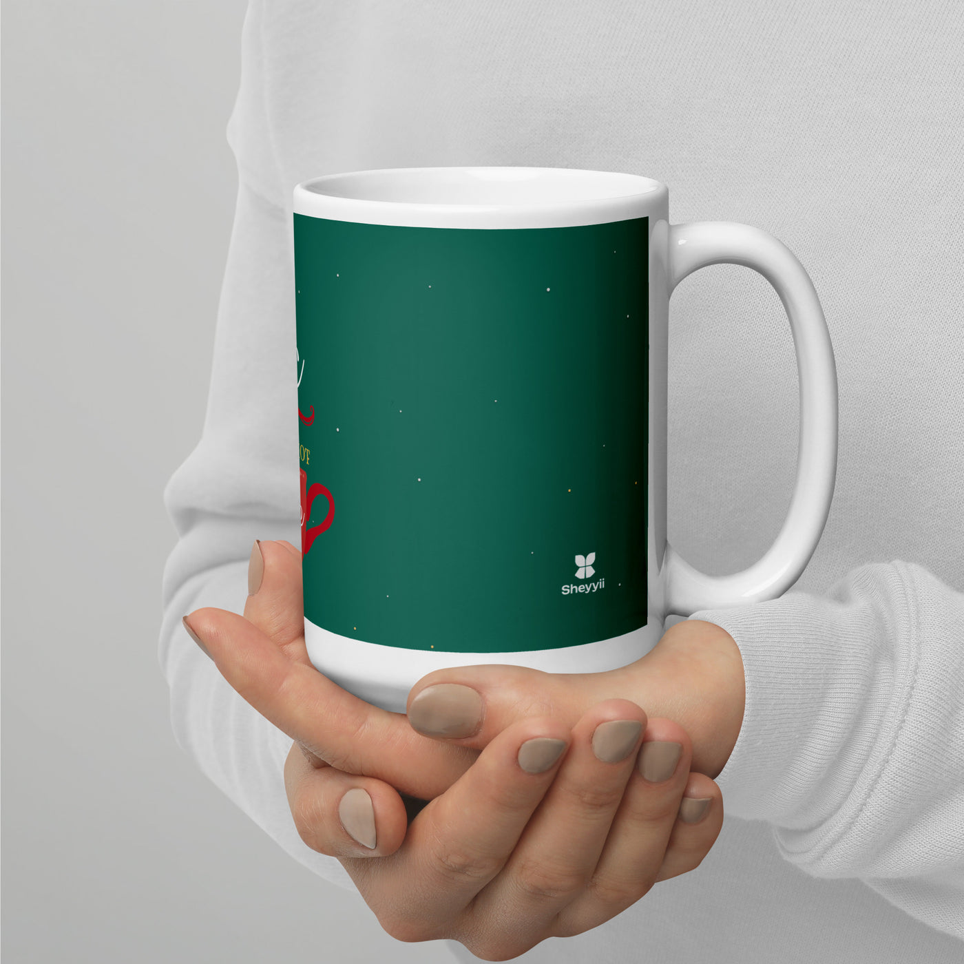 White glossy mug