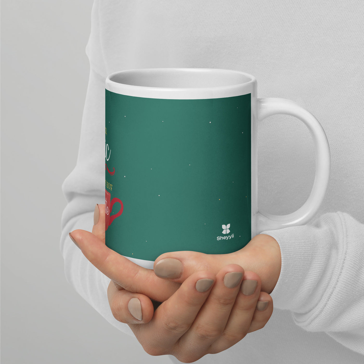 White glossy mug